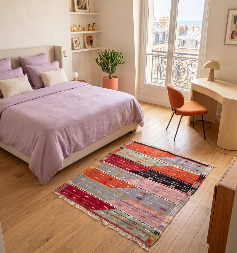 Kilim ancien Sofra - 120 x 100 cm