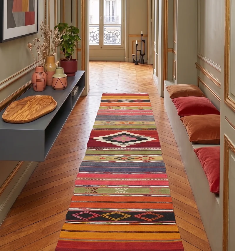 Kilim ancien Denizli – 267 x 55 cm
