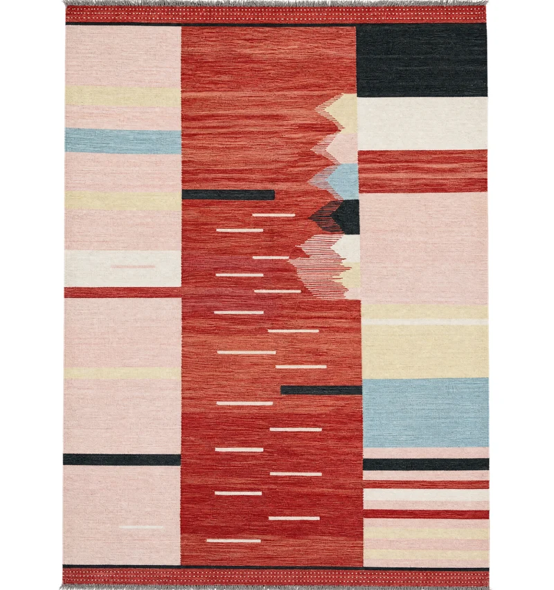 Kilim contemporain Art Déco - 317 x 203 cm