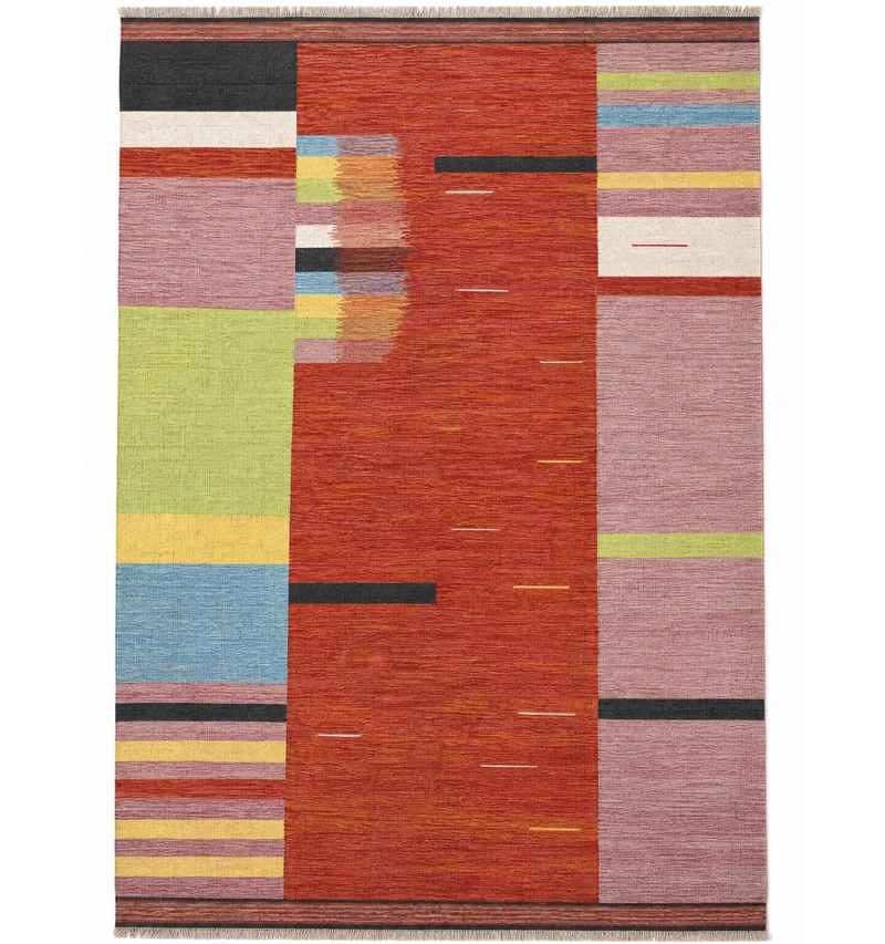 Kilim contemporain Art Déco - 304 x 203 cm