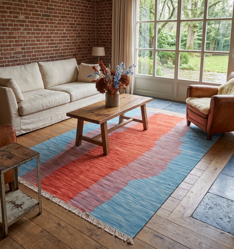Kilim contemporain Art Déco – 297 × 195 cm