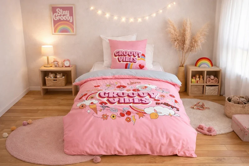 Parure de lit Enfant Groovy Vibes, 140x200 cm