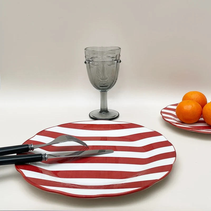 Set de 4 assiettes dessert "TRATTORIA" rouge D19cm 017894
