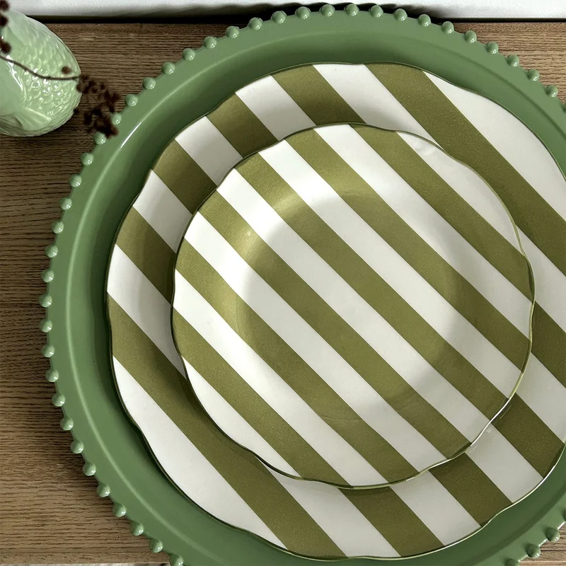 Set de 4 assiettes plate "TRATTORIA" kaki D26,7cm 017782