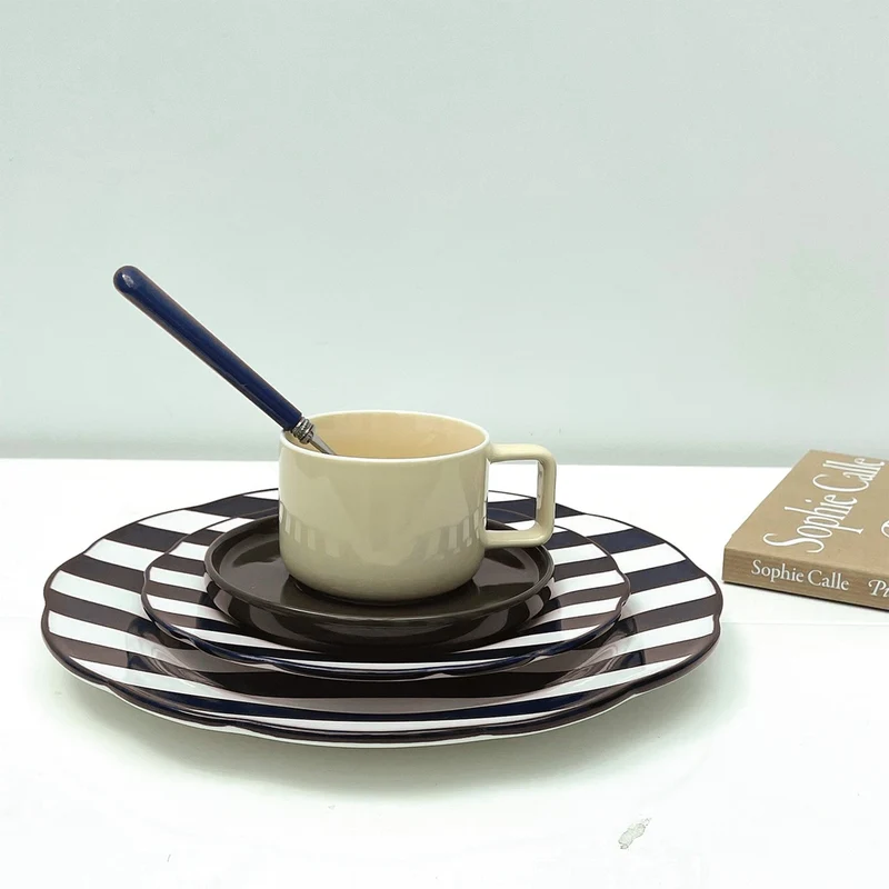 Set de 4 assiettes plate "TRATTORIA" brun D26,7cm 017780