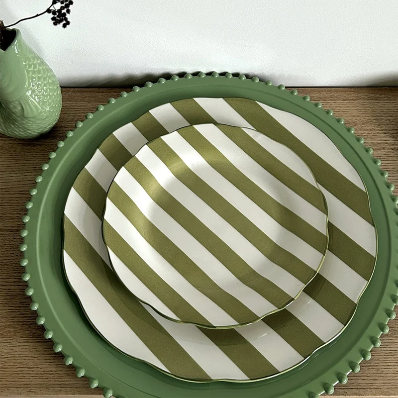 Set de 4 assiettes dessert "TRATTORIA" kaki D19cm 017783