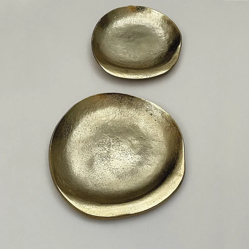 Coupelle "JULIETTE" rond GM dorée D23 H2cm 017257