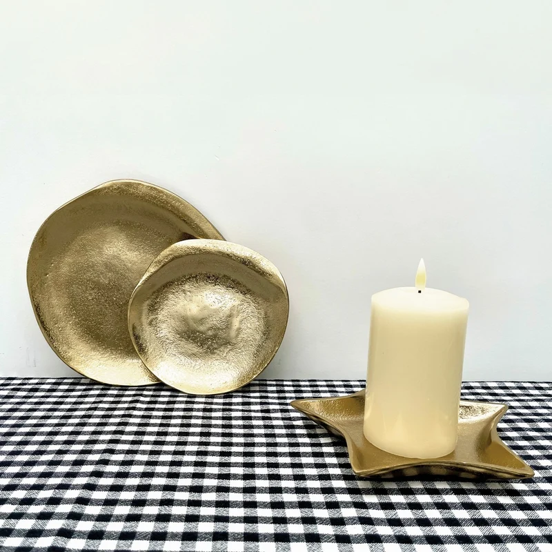Coupelle "JULIETTE" rond PM dorée D18 H2cm 017258